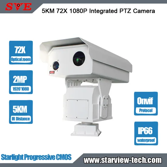 5km 72X Optical 1080P Starlight IP Poe Network Integrated Security Video Onvif PTZ Camera 