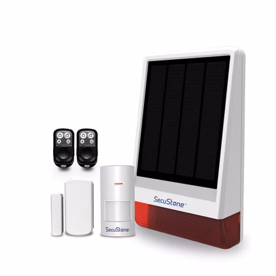 New Solution GSM Solar Power Alarm with Flash Siren for Outdoor Use