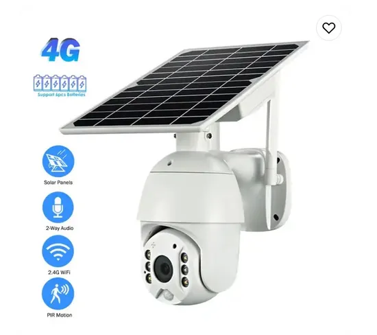 WiFi 4G LTE Solar Outdoor Powered SIM Card Camera PTZ IP Security Camera Custom Tuya APP PIR Alert Solar CCTV Camera 