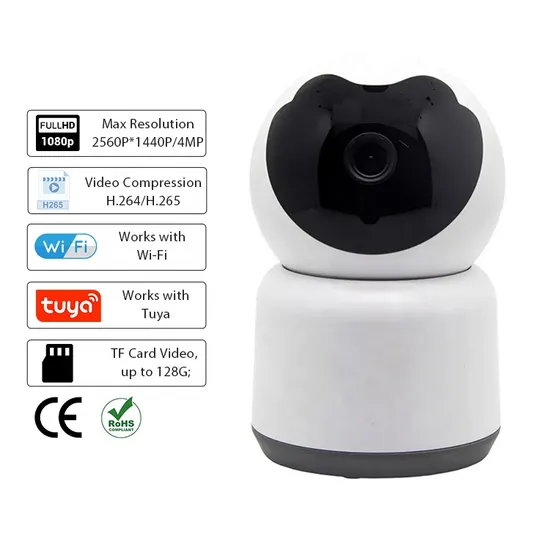 Vigilabebes Con camera 355 Degree PTZ WiFi Baby Monitor Camera 4MP Two